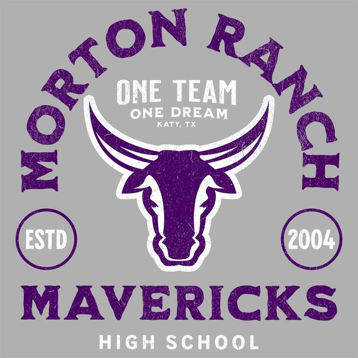 Close-up of Morton Ranch High School Mavericks Premium Carbon Grey Hoodie 217