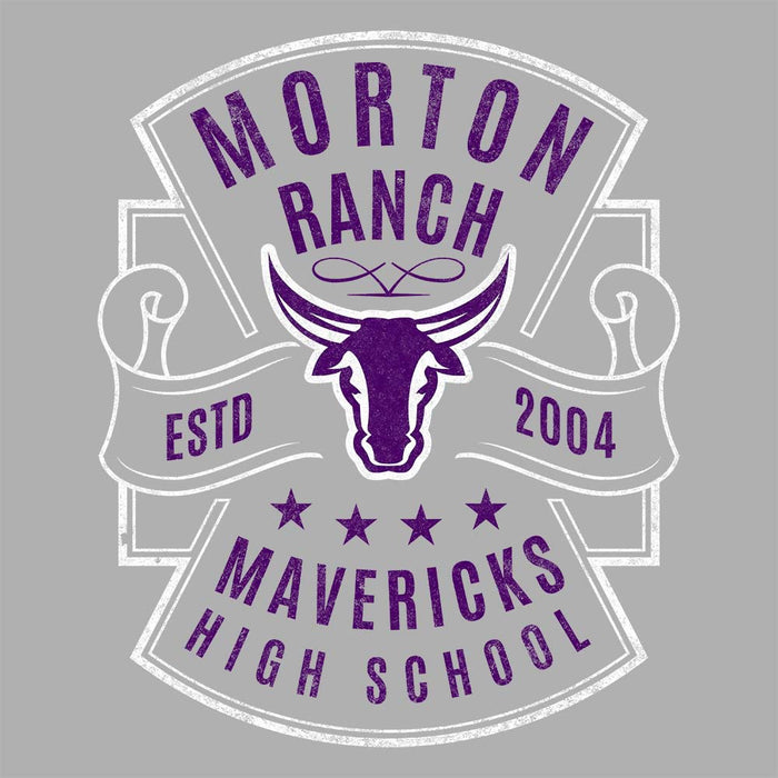 Close-up of Morton Ranch High School Mavericks Premium Athletic Heather Unisex T-shirt 218