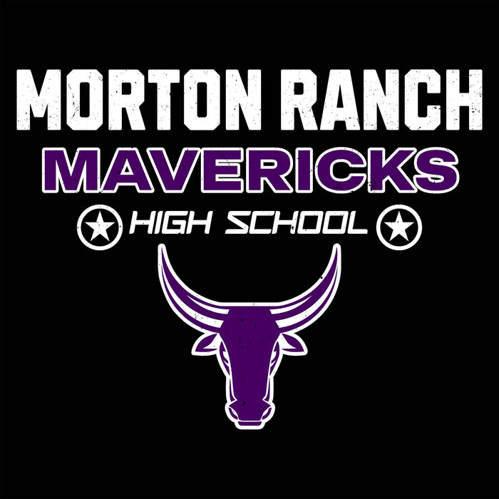 Close-up view of Morton Ranch High School Mavericks Women's Relaxed Fit T-shirt 003