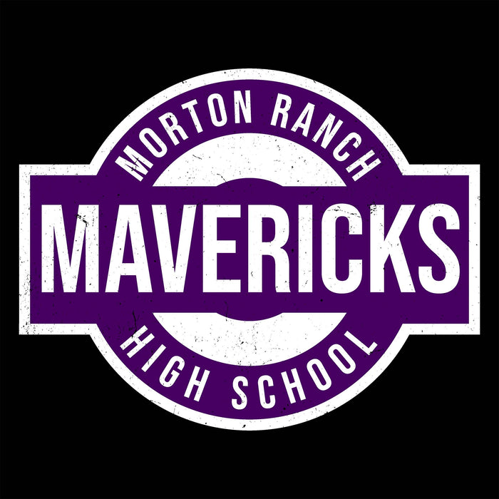 Close-up view of Morton Ranch High School Mavericks Black Classic Unisex T-shirt 011