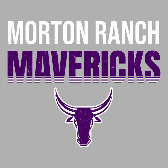 Close-up view of Morton Ranch High School Mavericks Grey Classic Unisex T-shirt 024