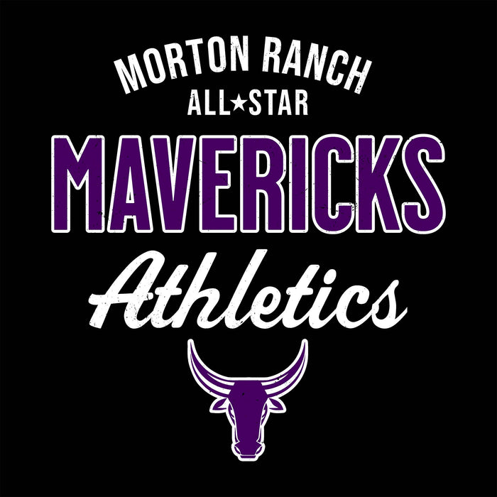 Close-up view of Morton Ranch High School Mavericks Black Classic Unisex T-shirt 034