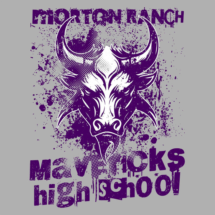 Close-up view of Morton Ranch High School Mavericks Grey Classic Unisex T-shirt 205
