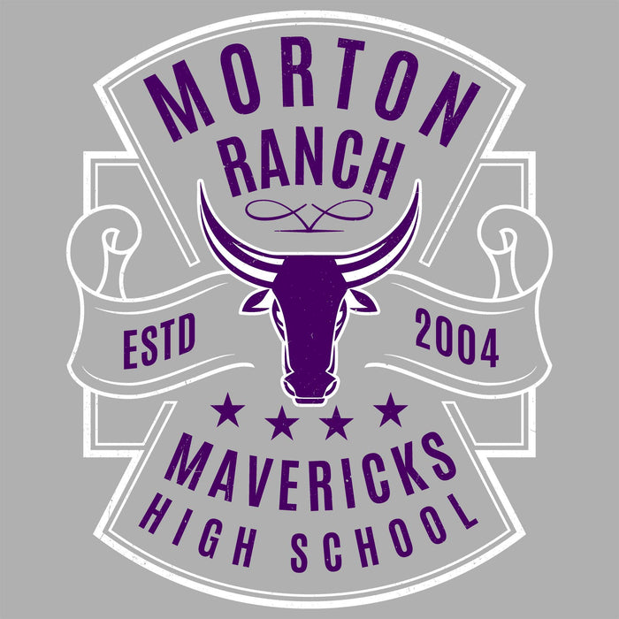 Close-up view of Morton Ranch High School Mavericks Grey Classic Unisex T-shirt 207