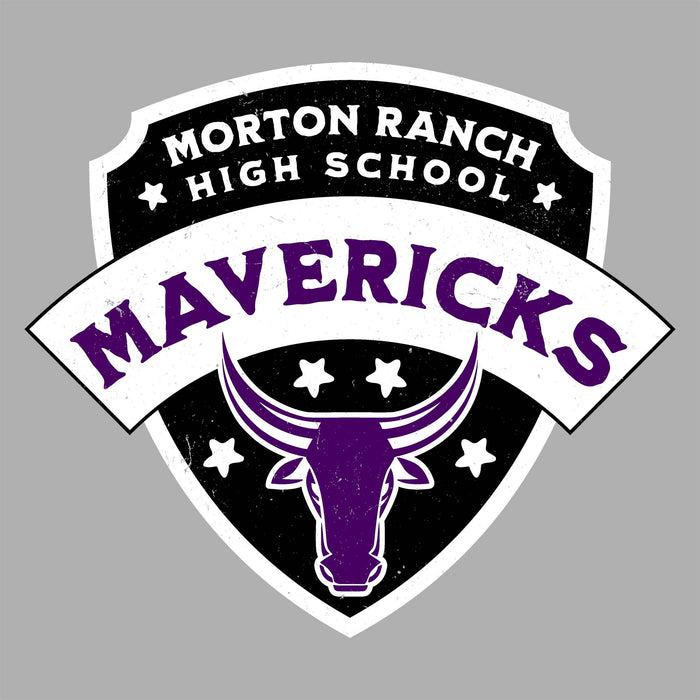 Close-up view of Morton Ranch High School Mavericks Women's Relaxed Fit T-shirt 221