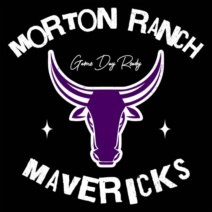 Close-up view of Morton Ranch High School Mavericks Women's Relaxed Fit T-shirt 228