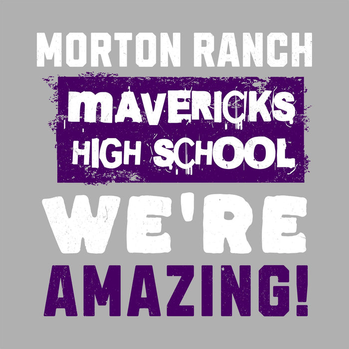 Close-up view of Morton Ranch High School Mavericks Women's Relaxed Fit T-shirt 231