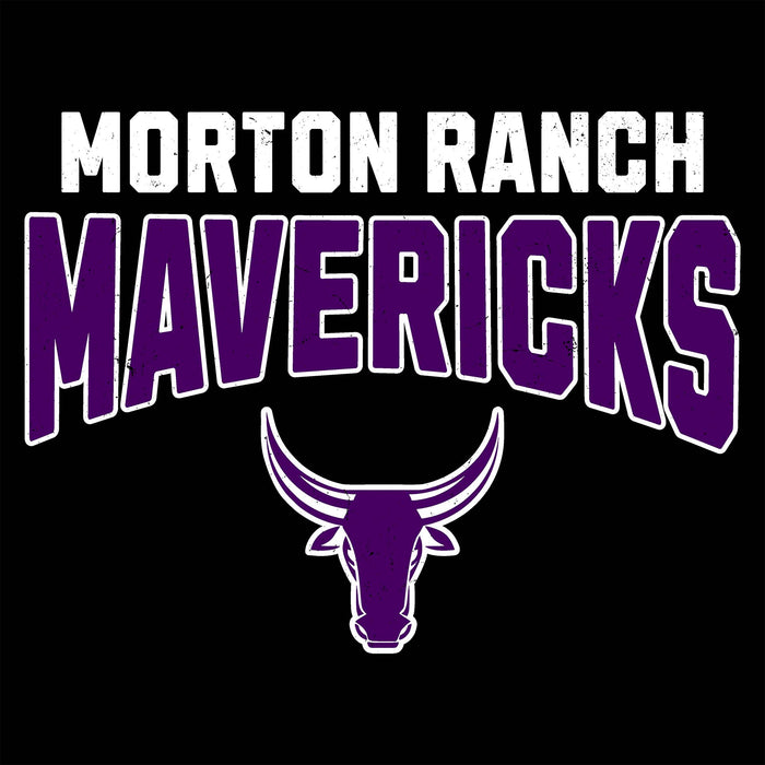 Close-up view of Morton Ranch High School Mavericks Black Classic Unisex T-shirt 234