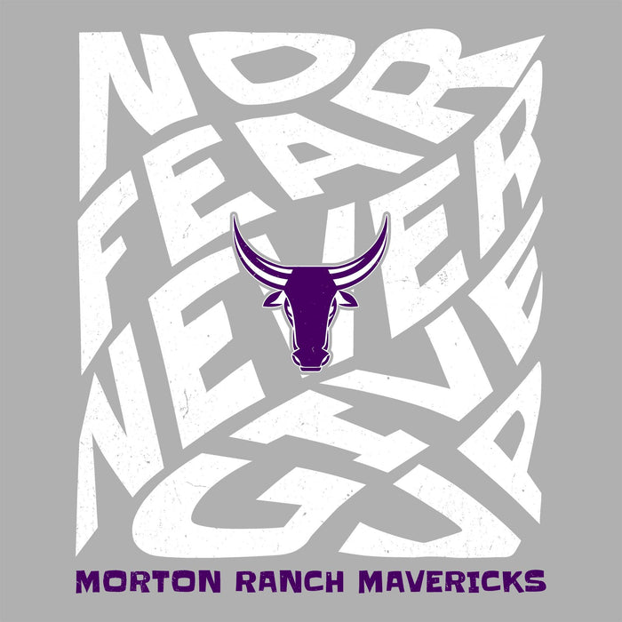 Close-up view of Morton Ranch High School Mavericks Grey Classic Unisex T-shirt 236