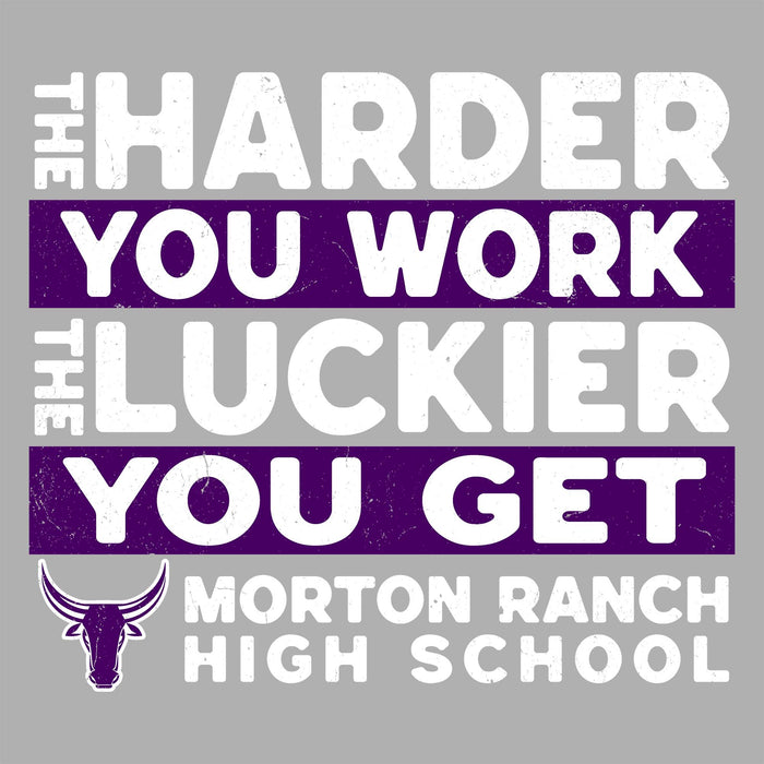 Close-up view of Morton Ranch High School Mavericks Women's Relaxed Fit T-shirt 238