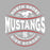 Close-up view of North Shore High School Mustangs Unisex 3/4 sleeve Raglan T-shirt 218