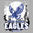 Close-up view of New Caney High School Eagles Unisex 3/4 sleeve Raglan T-shirt 202