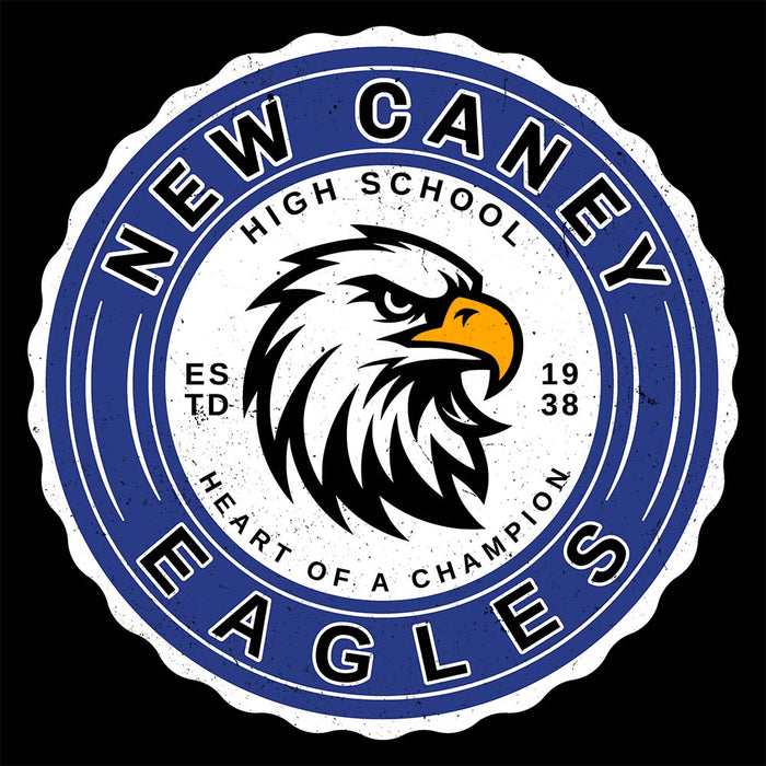 Close-up view of New Caney High School Eagles Black Classic Unisex T-shirt 216