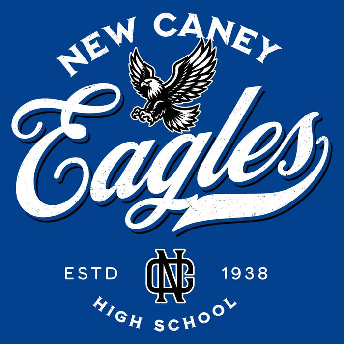 Close-up view of New Caney High School Eagles Royal Blue Classic Unisex T-shirt 226