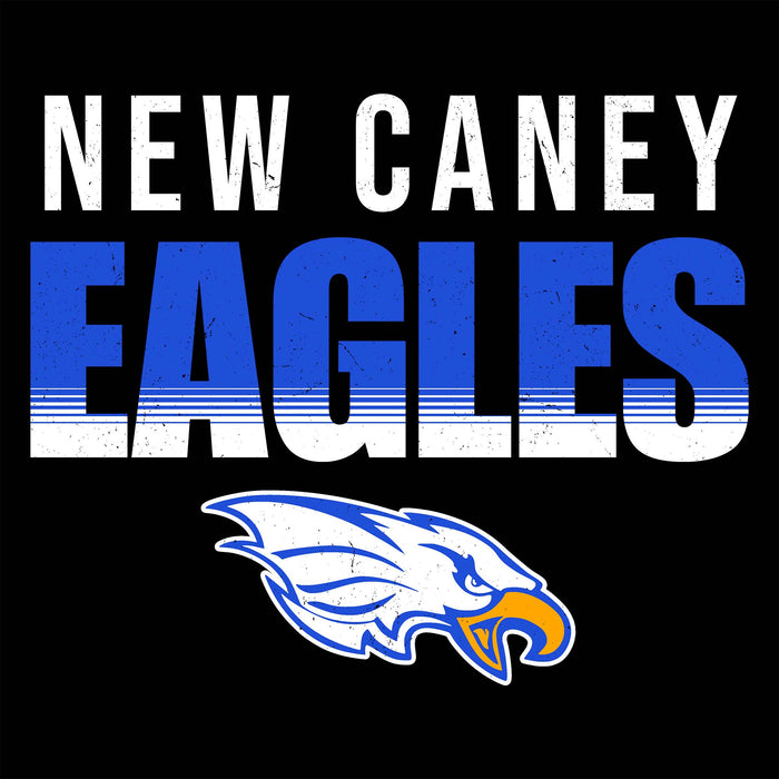 Close-up view of New Caney High School Eagles Unisex 3/4 sleeve Raglan T-shirt 024