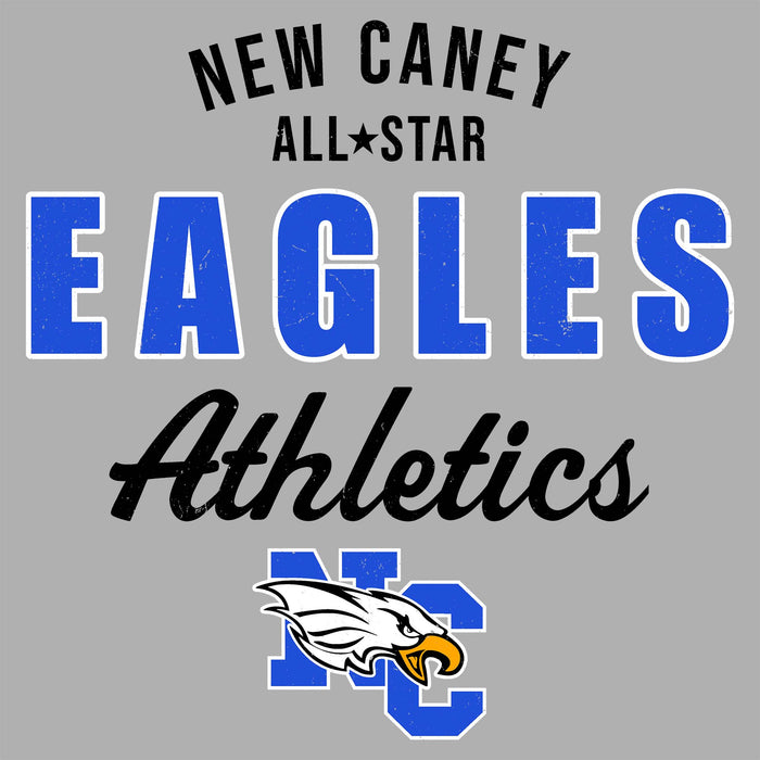 Close-up view of New Caney High School Eagles Women's Relaxed Fit T-shirt 034