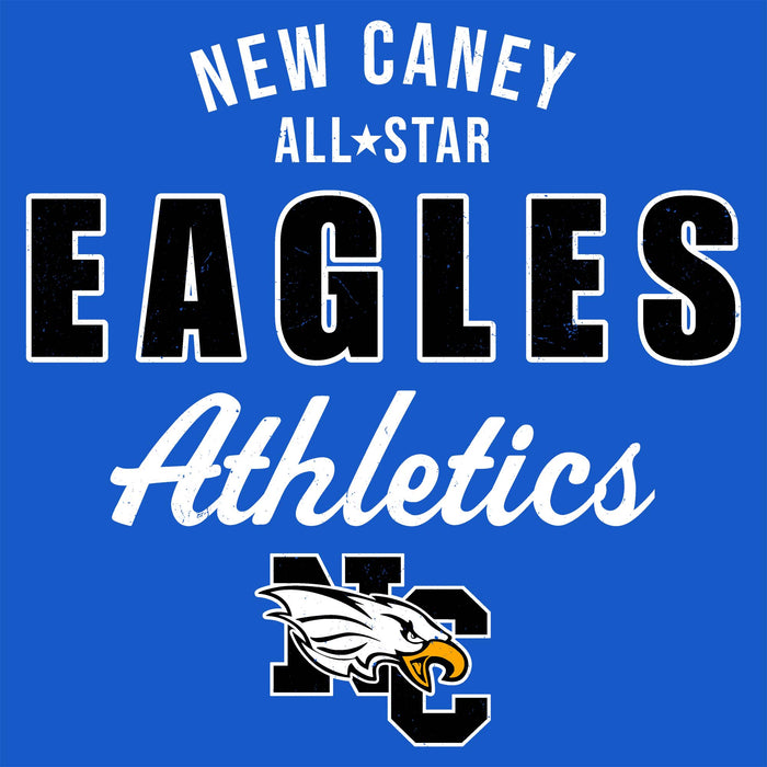 New Caney All Star Eagles Athletics logo on a blue background - Design 034