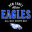 New Caney Allstar Eagles logo with blue text and eagle emblem on a black background - Design 040