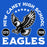 Close-up view of New Caney High School Eagles Royal Blue Classic Unisex T-shirt 208