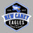 Close-up view of New Caney High School Eagles Unisex 3/4 sleeve Raglan T-shirt 209