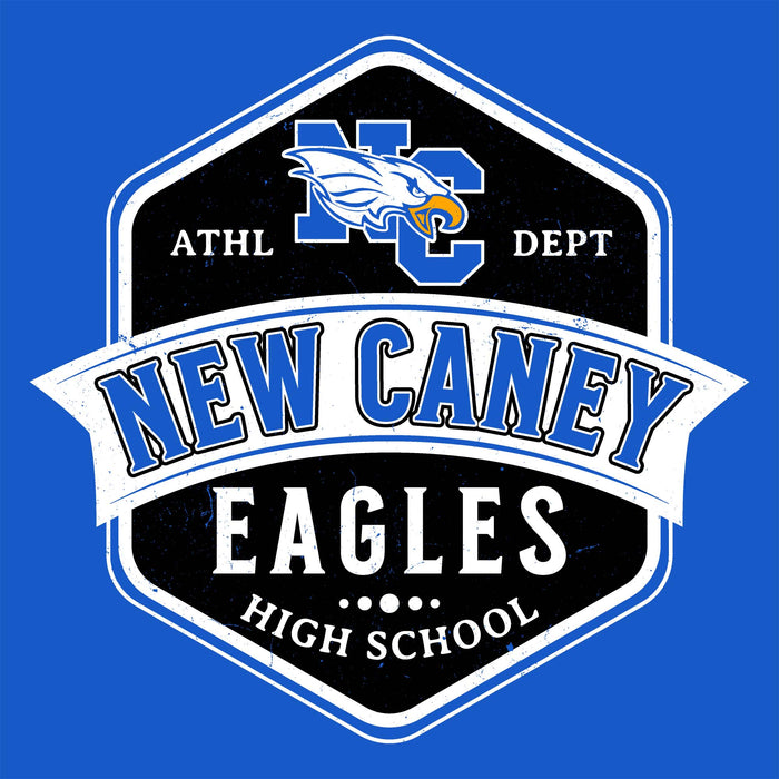 Close-up view of New Caney High School Eagles Royal Blue Classic Unisex T-shirt 209