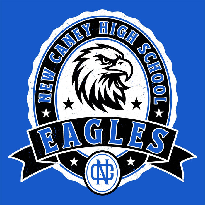 Close-up view of New Caney High School Eagles Royal Blue Classic Unisex T-shirt 212