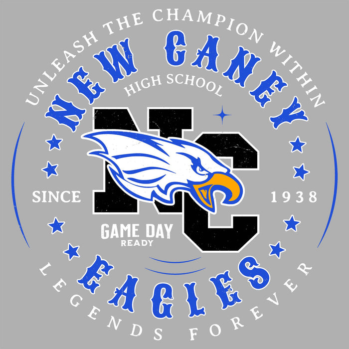 Close-up view of New Caney High School Eagles Women's Relaxed Fit T-shirt 214