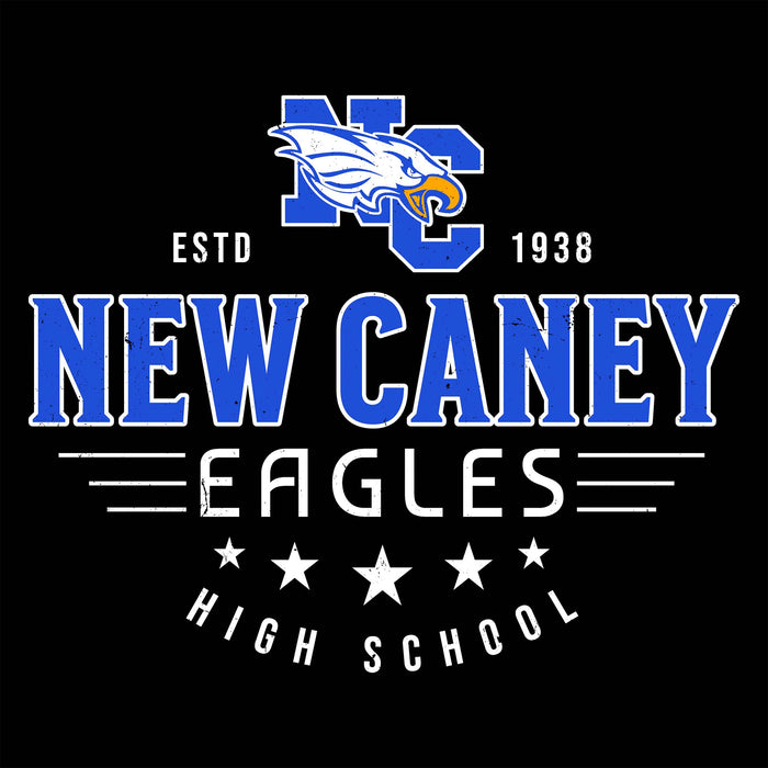 Close-up view of New Caney High School Eagles Black Classic Unisex T-shirt 217