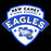 Close-up view of New Caney High School Eagles Unisex 3/4 sleeve Raglan T-shirt 221