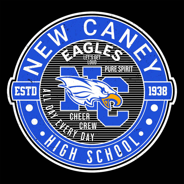 New Caney High School logo with eagle emblem on a black background - Design 224