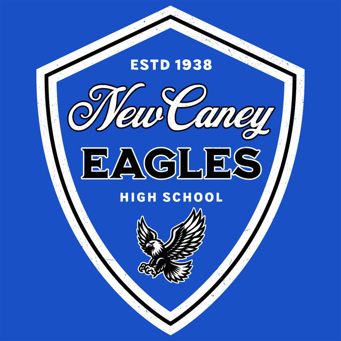 Close-up view of New Caney High School Eagles Royal Blue Classic Unisex T-shirt 225
