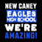 Motivational quote 'New Caney Eagles High School We're Amazing!' with text on a black background - Design 231