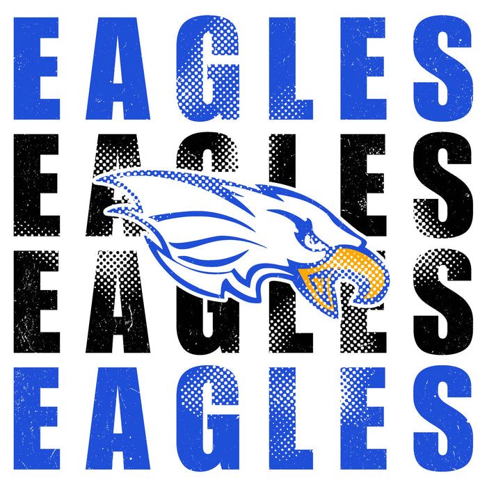 Close-up view of New Caney High School Eagles Unisex 3/4 sleeve Raglan T-shirt 233