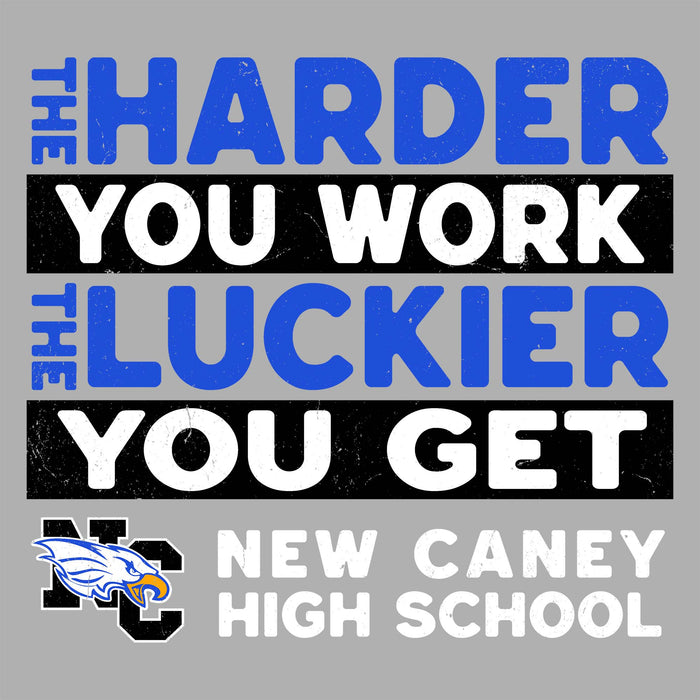 Close-up view of New Caney High School Eagles Unisex 3/4 sleeve Raglan T-shirt 238