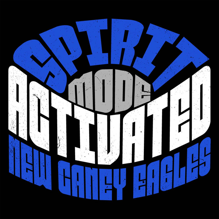 Text design with 'Spirited Mode Activated New Caney Eagles' on a black background - Design 242