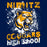 Close-up view of Nimitz High School Cougars Navy Blue Premium Unisex Hoodie 205