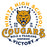 Close-up view of Nimitz High School Cougars Unisex 3/4 Sleeve Raglan T-shirt 206