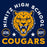 Close-up view of Nimitz High School Cougars Navy Blue Classic Unisex T-shirt 208