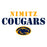 Close-up view of Nimitz High School Cougars Unisex 3/4 Sleeve Raglan T-shirt 222