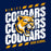 Close-up view of Nimitz High School Cougars Navy Blue Classic Unisex T-shirt 223