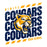 Close-up view of Nimitz High School Cougars Unisex 3/4 Sleeve Raglan T-shirt 223