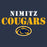 Close-up view of Nimitz High School Cougars Unisex 3/4 Sleeve Raglan T-shirt 017