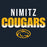 Close-up view of Nimitz High School Cougars Navy Blue Classic Unisex T-shirt 024