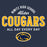 Close-up view of Nimitz High School Cougars Unisex 3/4 Sleeve Raglan T-shirt 040
