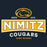 Close-up view of Nimitz High School Cougars Navy Blue Classic Unisex T-shirt 202