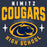 Close-up view of Nimitz High School Cougars Unisex 3/4 Sleeve Raglan T-shirt 204
