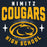 Close-up view of Nimitz High School Cougars Navy Blue Classic Unisex T-shirt 204