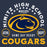 Close-up view of Nimitz High School Cougars Unisex 3/4 Sleeve Raglan T-shirt 208