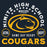 Close-up view of Nimitz High School Cougars Navy Blue Classic Unisex T-shirt 208