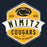 Close-up view of Nimitz High School Cougars Women's Navy Blue SoftStyle T-shirt 209